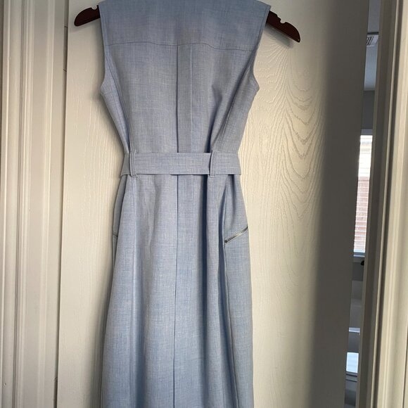 Calvin Klein Light Blue dress with Silver Zipper Accents Size 2P - Picture 4 of 4